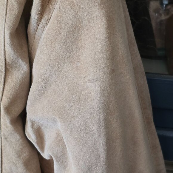 VTG Weathervane Women Suede Leather Coat Med Hood Fleece Lining Western Cowgirl - Picture 7 of 12